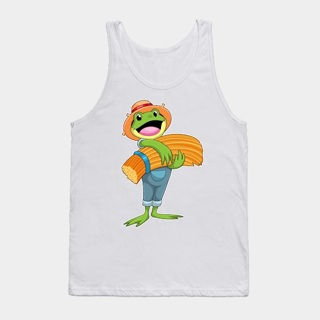 Frog as Farmer with Straw Tank Top by Markus Schnabel